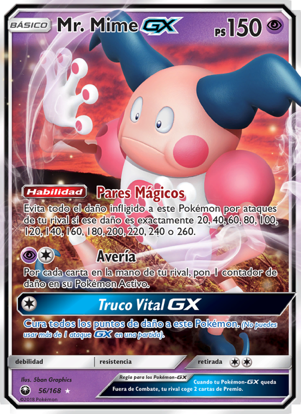 Mr. Mime GX 56 — Celestial Storm (Spanish Pokémon TCG card)