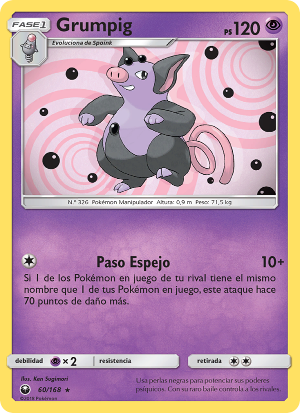 Grumpig 60 — Celestial Storm (Spanish Pokémon TCG card)