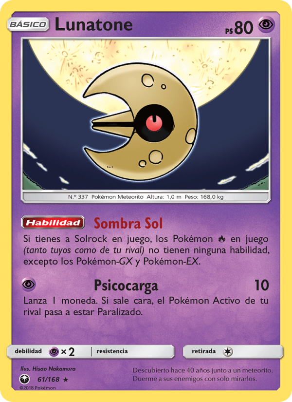 Lunatone 61 — Celestial Storm (Spanish Pokémon TCG card)