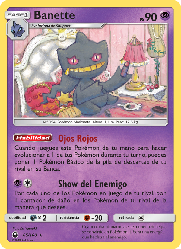 Banette 65 — Celestial Storm (Spanish Pokémon TCG card)
