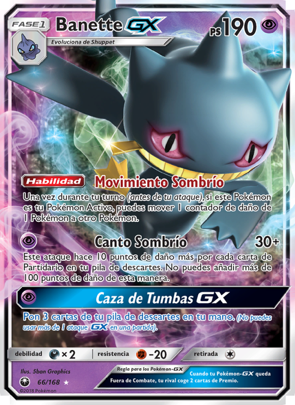 Banette GX 66 — Celestial Storm (Spanish Pokémon TCG card)