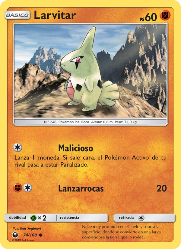 Larvitar 74 — Celestial Storm (Spanish Pokémon TCG card)