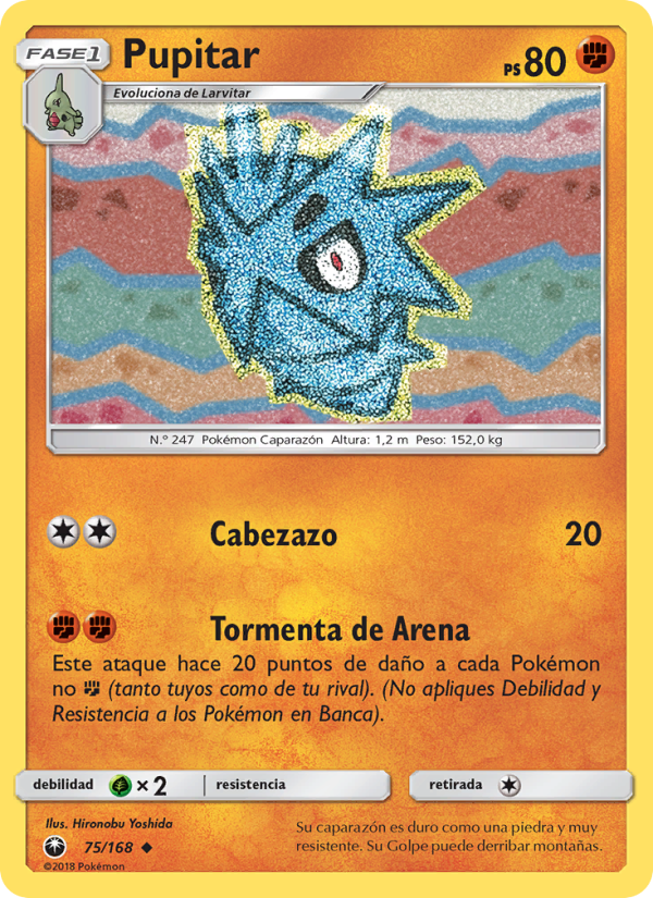 Pupitar 75 — Celestial Storm (Spanish Pokémon TCG card)