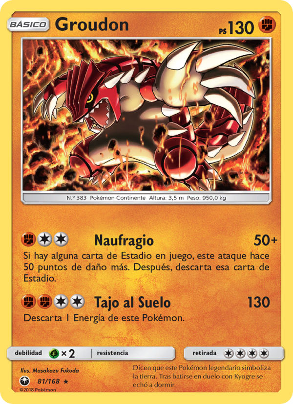 Groudon 81 — Celestial Storm (Spanish Pokémon TCG card)