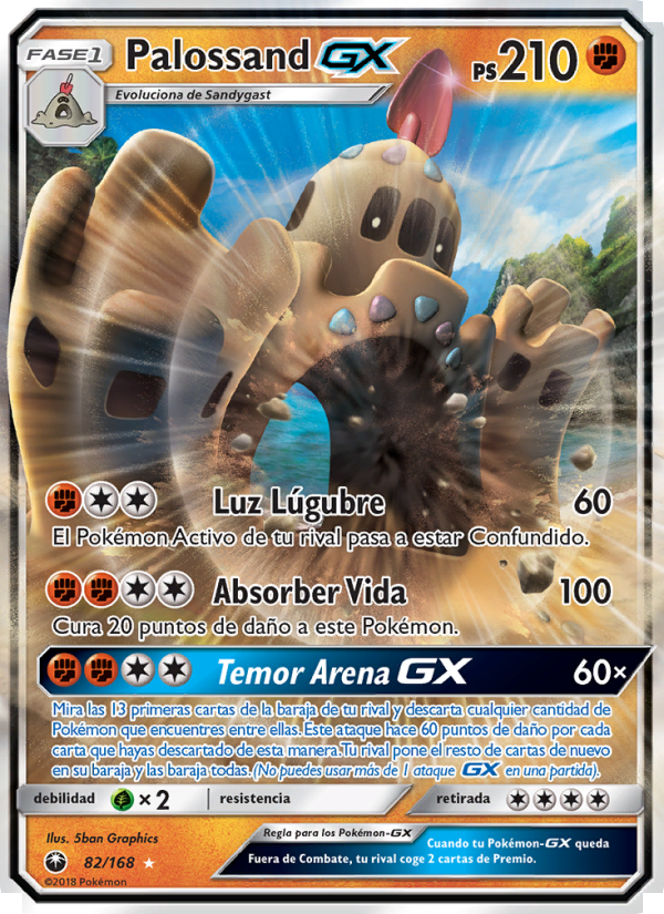 Palossand GX 82 — Celestial Storm (Spanish Pokémon TCG card)