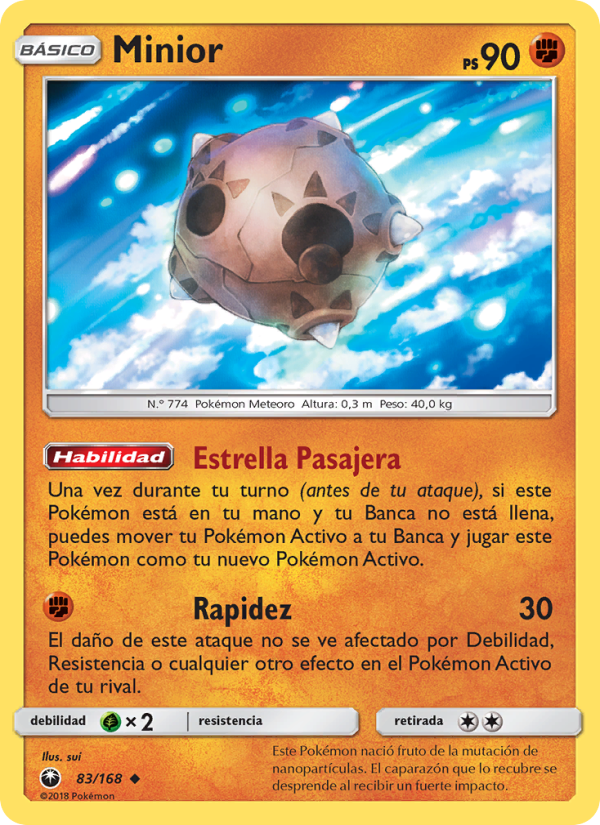 Minior 83 — Celestial Storm (Spanish Pokémon TCG card)