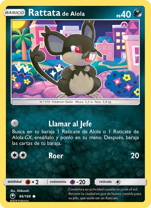 Rattata de Alola 84 — Celestial Storm (Spanish Pokémon TCG card)