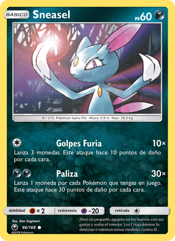 Sneasel 86 — Celestial Storm (Spanish Pokémon TCG card)