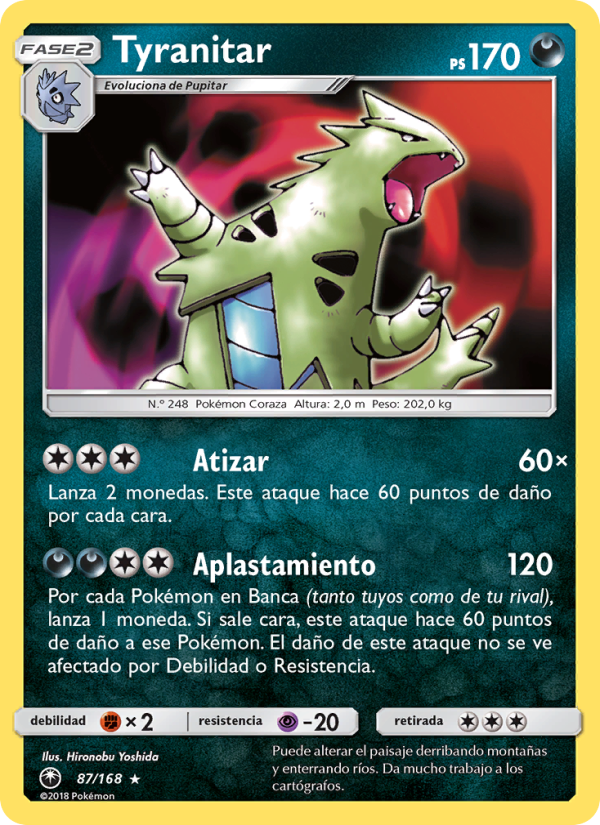 Tyranitar 87 — Celestial Storm (Spanish Pokémon TCG card)