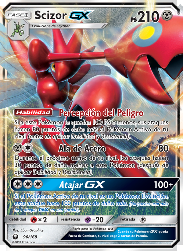Scizor GX 90 — Celestial Storm (Spanish Pokémon TCG card)