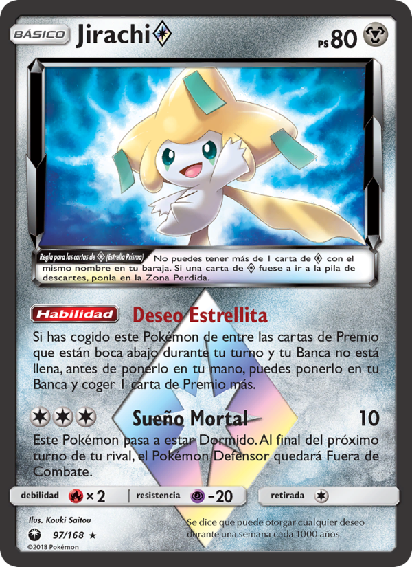 Jirachi ◇ 97 — Celestial Storm (Spanish Pokémon TCG card)
