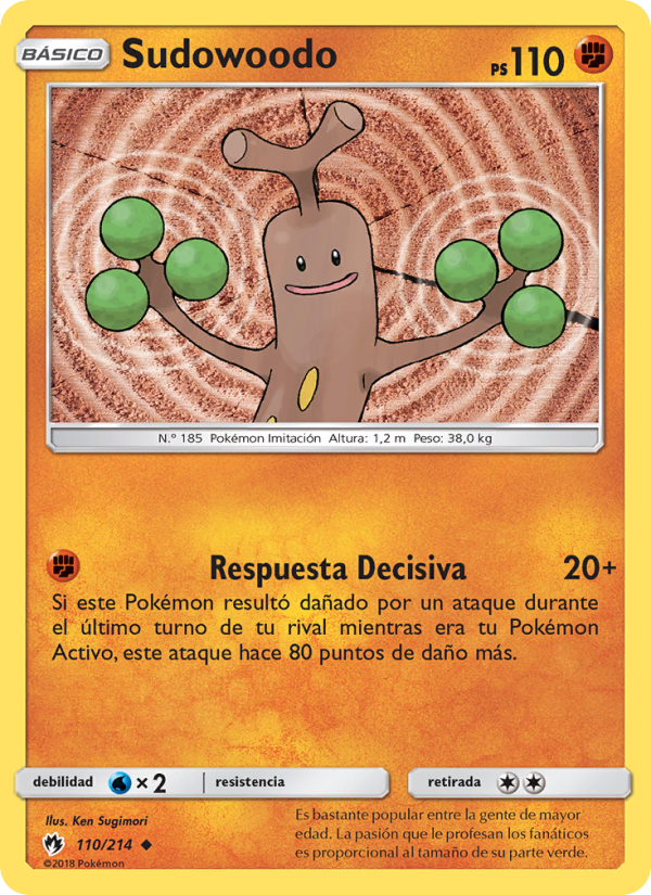 Sudowoodo 110 — Lost Thunder (Spanish Pokémon TCG card)