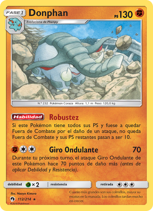 Donphan 112 — Lost Thunder (Spanish Pokémon TCG card)