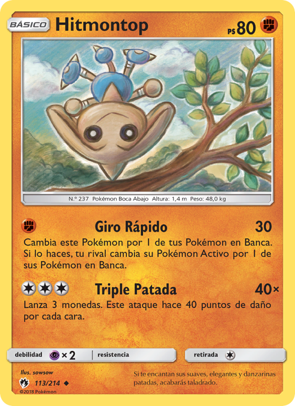 Hitmontop 113 — Lost Thunder (Spanish Pokémon TCG card)