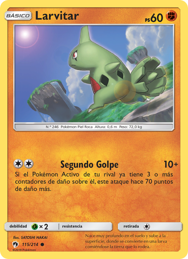 Larvitar 115 — Lost Thunder (Spanish Pokémon TCG card)