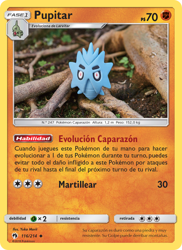Pupitar 116 — Lost Thunder (Spanish Pokémon TCG card)