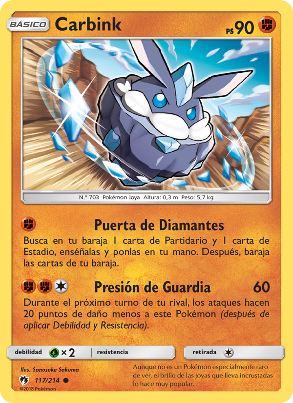 Carbink 117 — Lost Thunder (Spanish Pokémon TCG card)