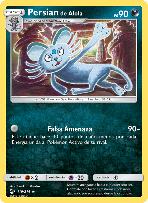 Persian de Alola 119 — Lost Thunder (Spanish Pokémon TCG card)