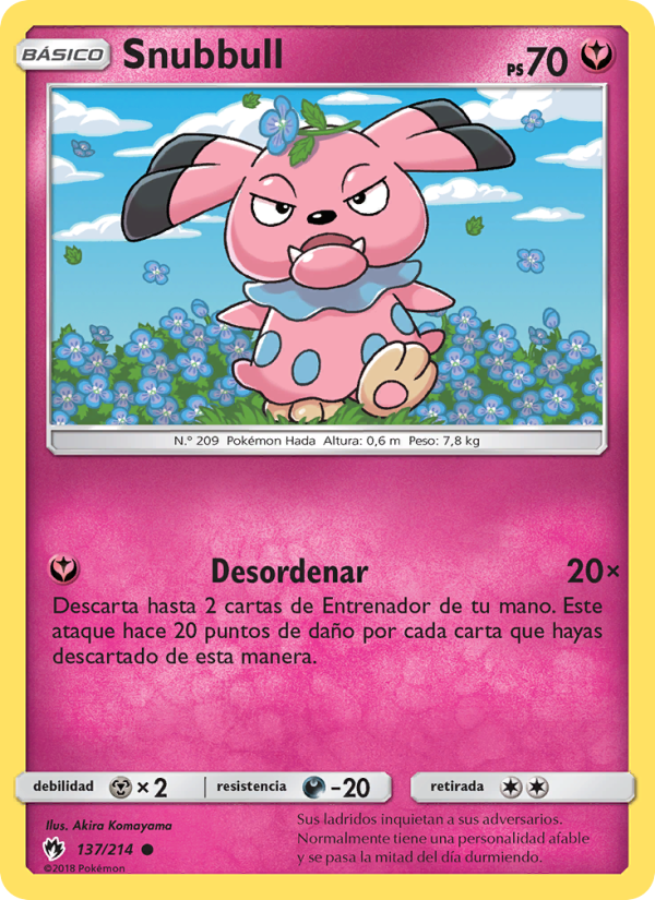 Snubbull 137 — Lost Thunder (Spanish Pokémon TCG card)