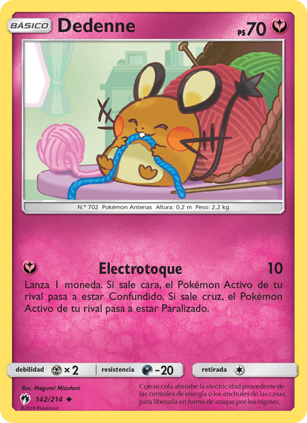 Dedenne 142 — Lost Thunder (Spanish Pokémon TCG card)