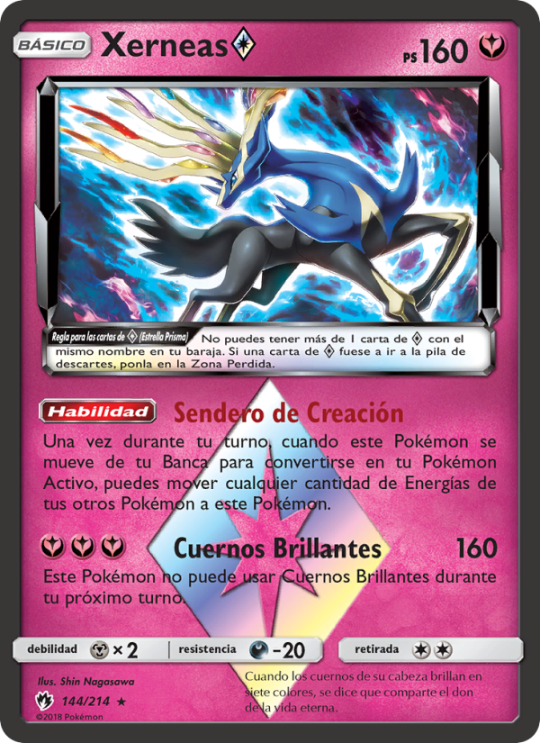 Xerneas ◇ 144 — Lost Thunder (Spanish Pokémon TCG card)