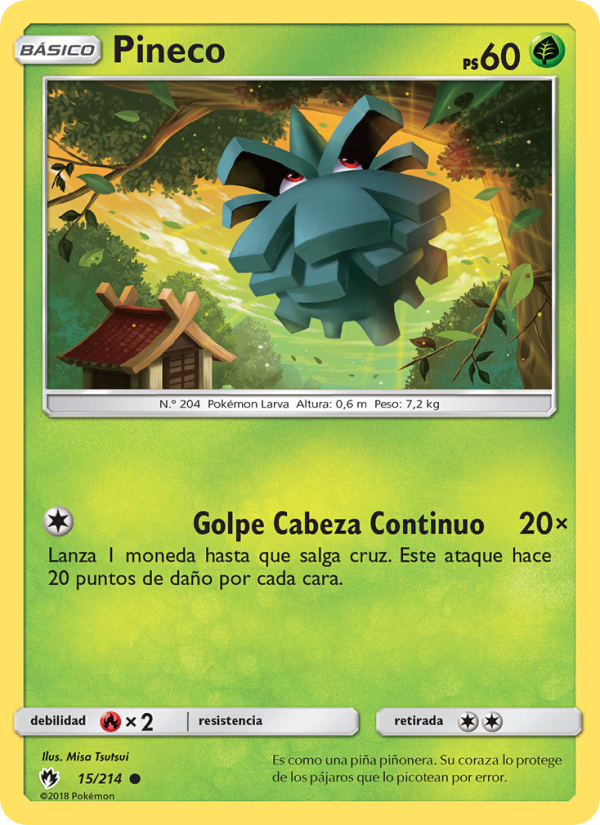 Pineco 15 — Lost Thunder (Spanish Pokémon TCG card)