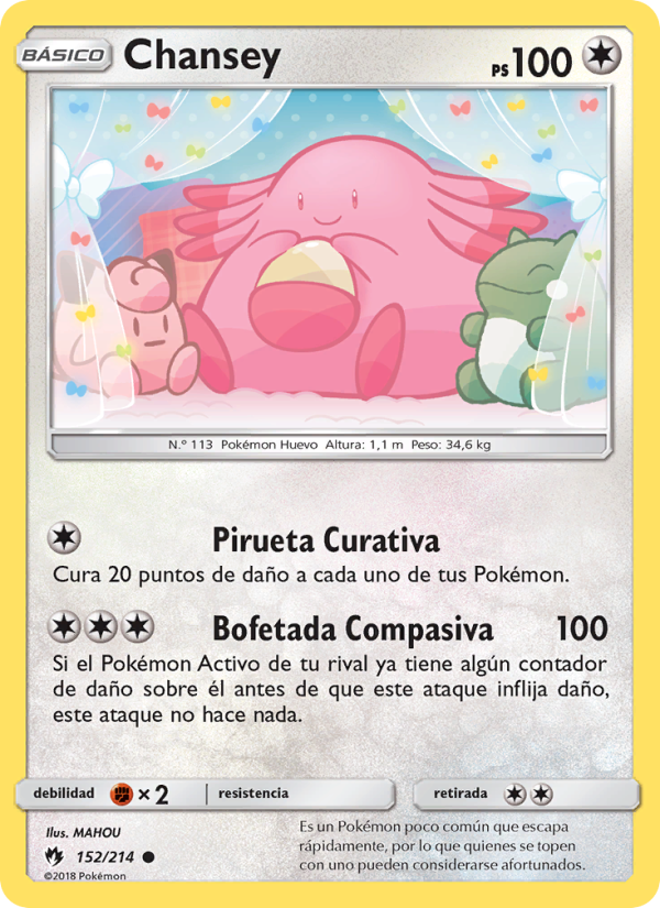 Chansey 152 — Lost Thunder (Spanish Pokémon TCG card)