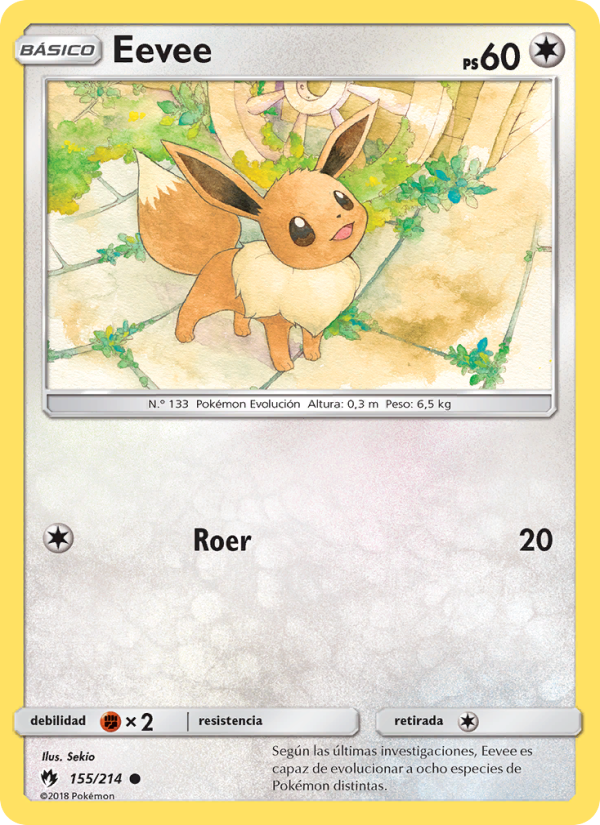 Eevee 155 — Lost Thunder (Spanish Pokémon TCG card)
