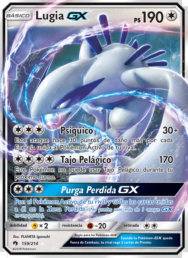 Lugia GX 159 — Lost Thunder (Spanish Pokémon TCG card)