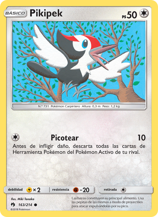 Pikipek 163 — Lost Thunder (Spanish Pokémon TCG card)