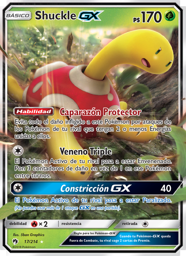 Shuckle GX 17 — Lost Thunder (Spanish Pokémon TCG card)