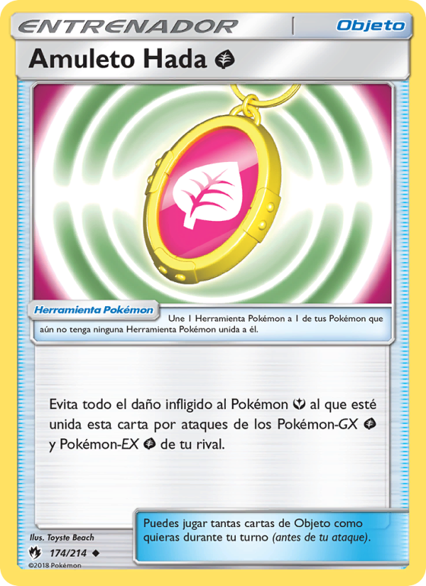 Amuleto Hada Grass 174 — Lost Thunder (Spanish Pokémon TCG card)