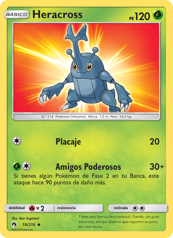Heracross 18 — Lost Thunder (Spanish Pokémon TCG card)