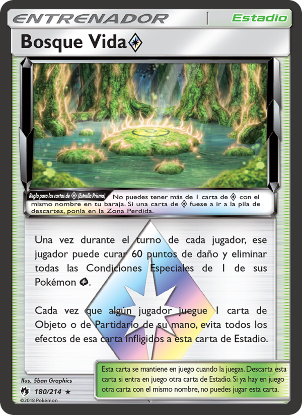 Bosque Vida ◇ 180 — Lost Thunder (Spanish Pokémon TCG card)