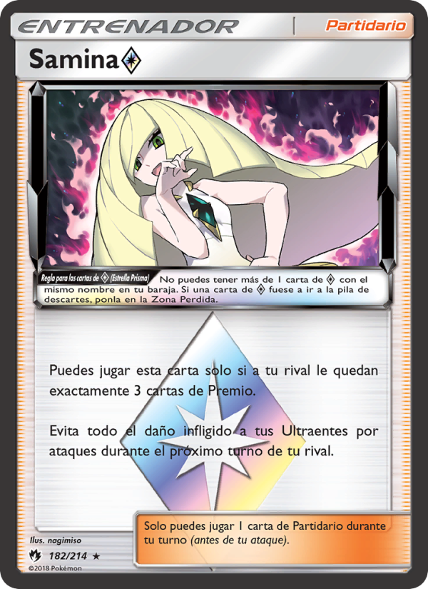 Samina ◇ 182 — Lost Thunder (Spanish Pokémon TCG card)