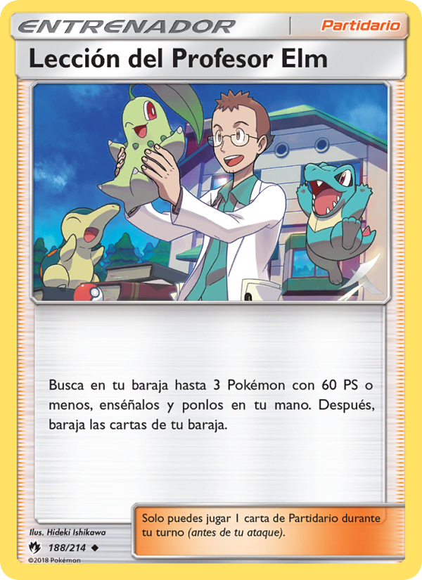 Lección del Profesor Elm 188 — Lost Thunder (Spanish Pokémon TCG card)