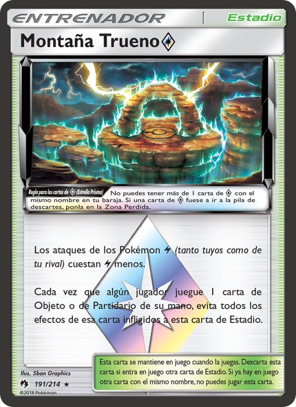 Montaña Trueno ◇ 191 — Lost Thunder (Spanish Pokémon TCG card)