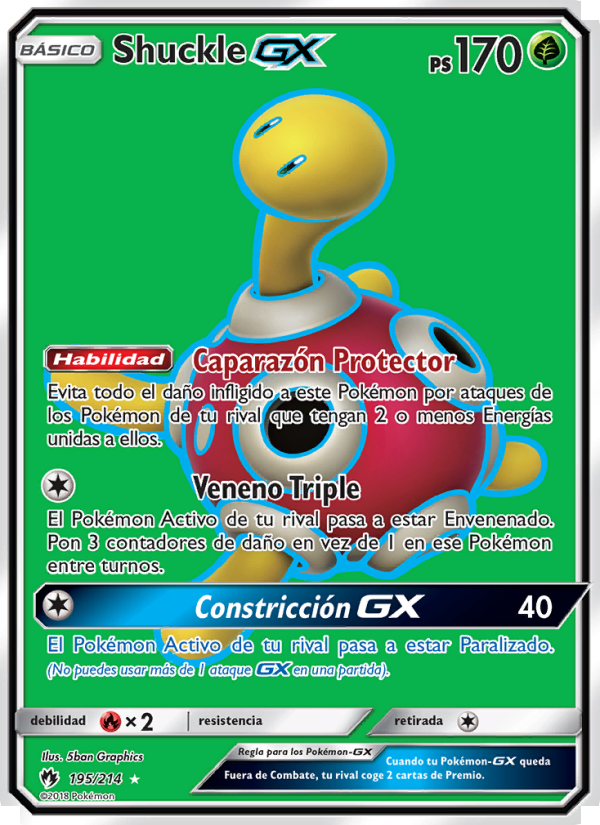 Shuckle GX 195 — Lost Thunder (Spanish Pokémon TCG card)