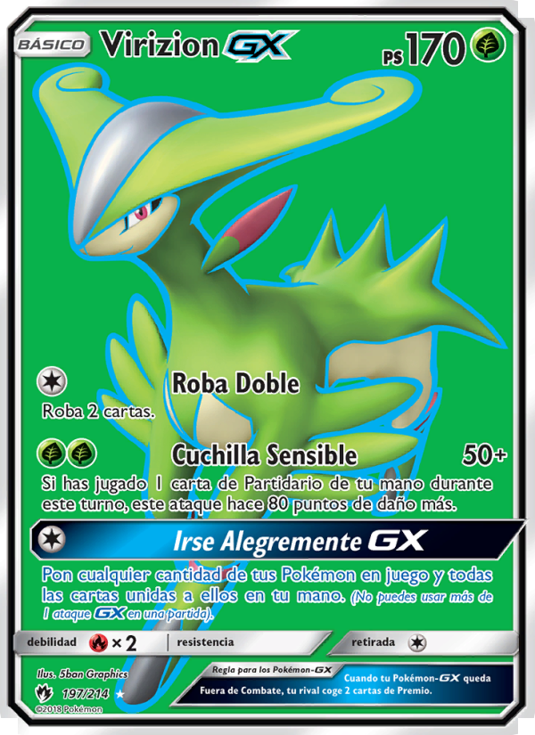 Virizion GX 197 — Lost Thunder (Spanish Pokémon TCG card)