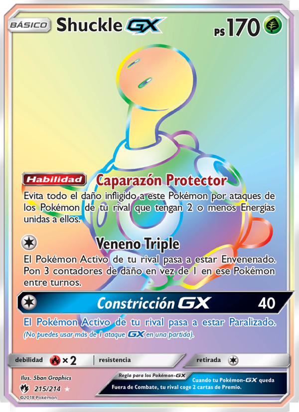 Shuckle GX 215 — Lost Thunder (Spanish Pokémon TCG card)