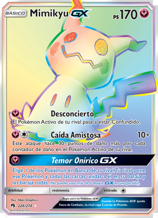 Mimikyu GX 226 — Lost Thunder (Spanish Pokémon TCG card)