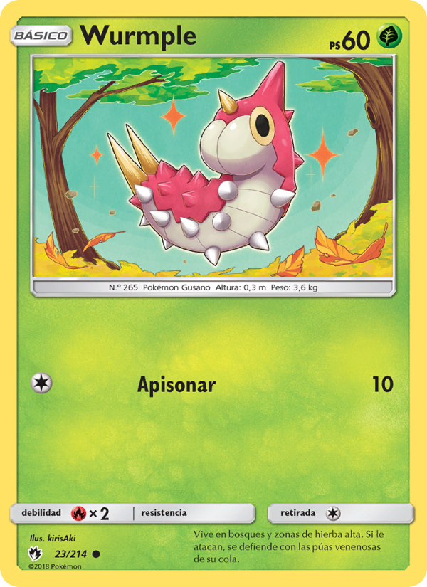 Wurmple 23 — Lost Thunder (Spanish Pokémon TCG card)