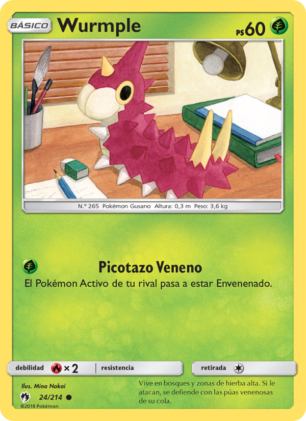 Wurmple 24 — Lost Thunder (Spanish Pokémon TCG card)