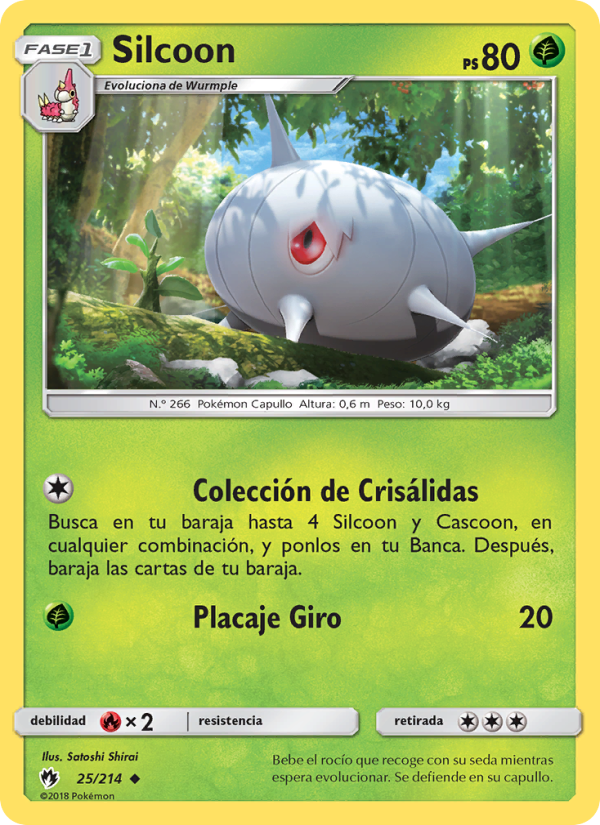 Silcoon 25 — Lost Thunder (Spanish Pokémon TCG card)