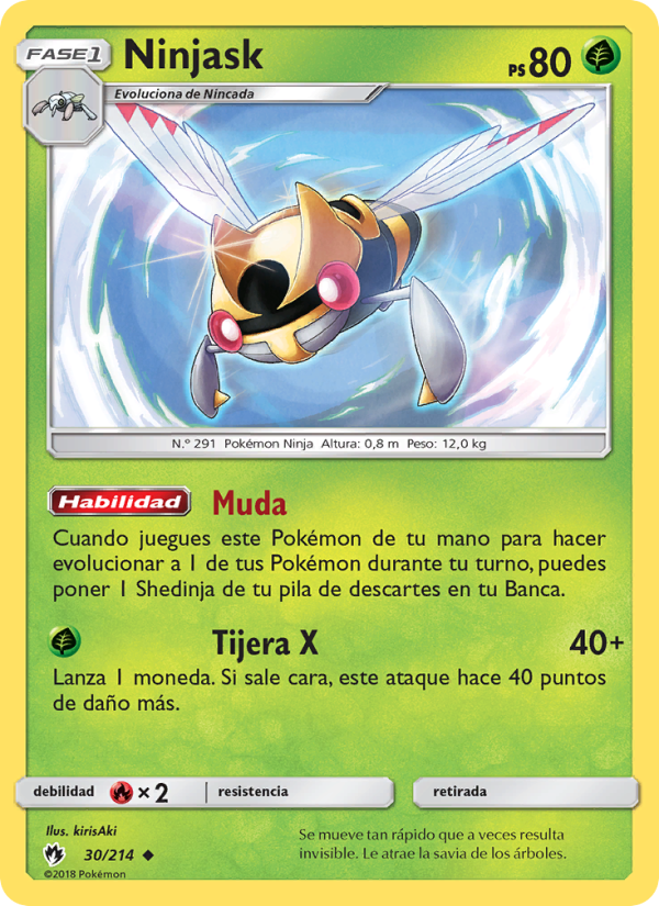 Ninjask 30 — Lost Thunder (Spanish Pokémon TCG card)