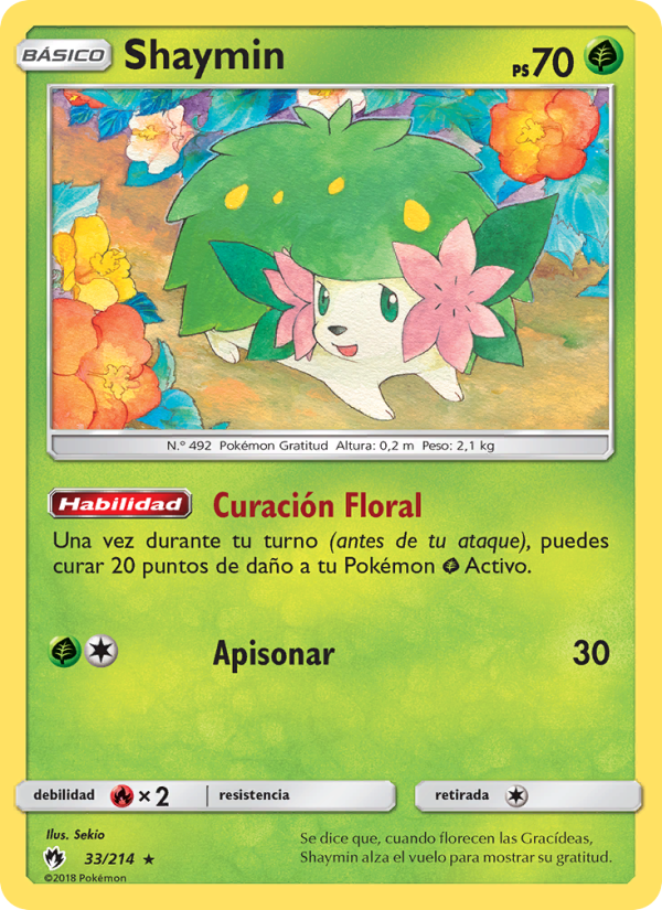 Shaymin 33 — Lost Thunder (Spanish Pokémon TCG card)