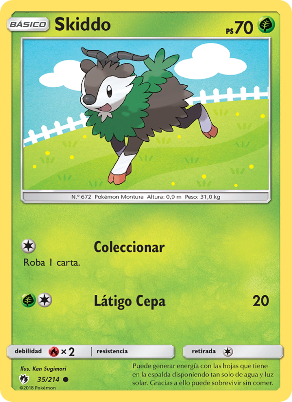 Skiddo 35 — Lost Thunder (Spanish Pokémon TCG card)