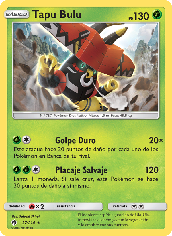 Tapu Bulu 37 — Lost Thunder (Spanish Pokémon TCG card)