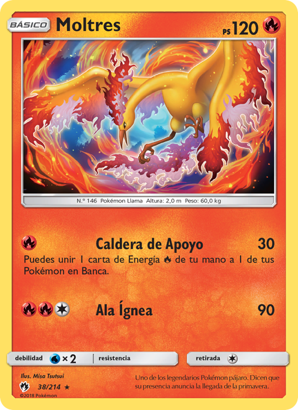 Moltres 38 — Lost Thunder (Spanish Pokémon TCG card)
