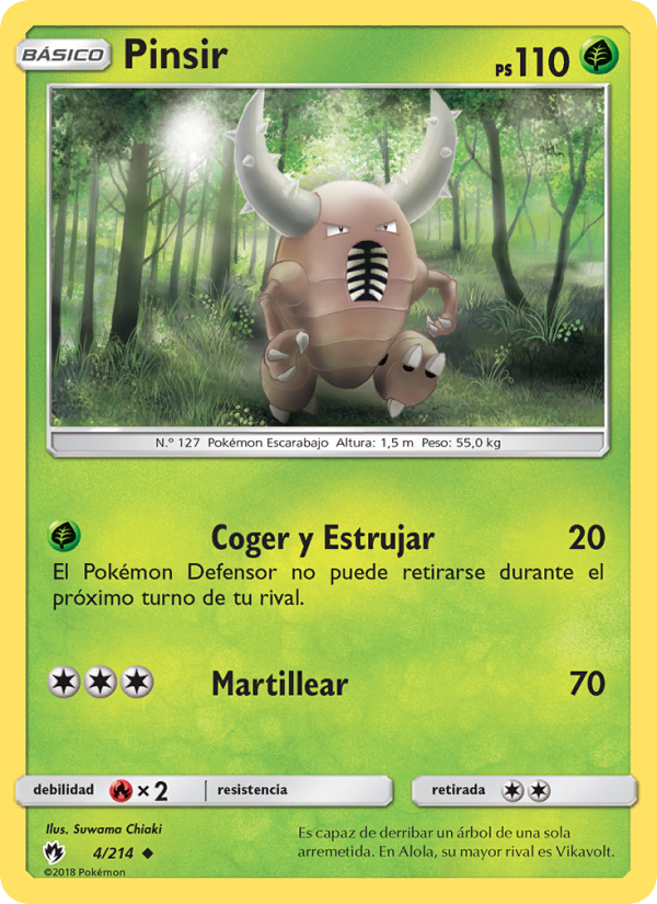 Pinsir 4 — Lost Thunder (Spanish Pokémon TCG card)